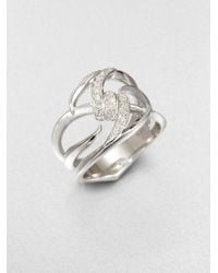 Stephen Webster | Metallic Diamond Sterling Silver Knot Ring | Lyst