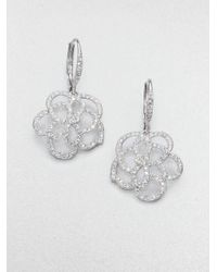 Adriana Orsini | Metallic Paveacute Crystal Floral Drop Earrings | Lyst