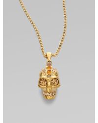 Alexander McQueen | Metallic Skull Pendant Necklace/old Gold | Lyst
