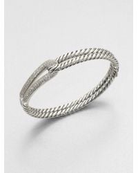 David Yurman | Metallic Labyrinth Single-Loop Bracelet With Diamonds | Lyst