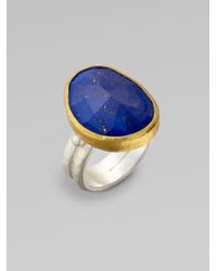 Gurhan | Metallic 24k Gold Sterling Silver Lapis Ring | Lyst
