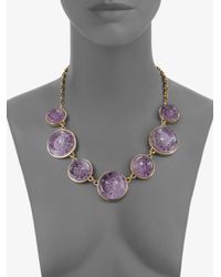 Kara Ross | Gray Glitter Embellished Water Snake Skin Resin Necklace | Lyst