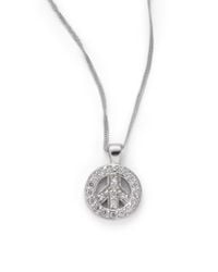 KC Designs | White Diamond Small Peace Sign Pendant Necklace | Lyst
