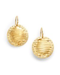 Kevia | Metallic Basketweave Disc Earrings | Lyst