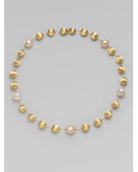 Marco Bicego | Metallic 18k Gold Round White Champange Pearl Necklace | Lyst
