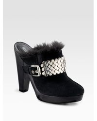 MICHAEL Michael Kors | Black Collette Suede Clogs | Lyst