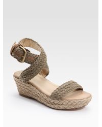 Stuart Weitzman | Brown Alexlo Hand-crochet Espadrille Wedges | Lyst