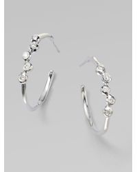 Ippolita | Metallic Diamond Sterling Silver Hoop Earrings | Lyst