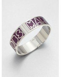 Marc By Marc Jacobs | Metallic Enamel Accented Logo Bangle Bracelet | Lyst