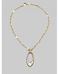 John Hardy | Metallic 18k Gold Oval Drop Pendant Necklace | Lyst