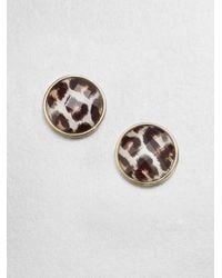 kate spade new york | Metallic Leopard Button Earrings | Lyst