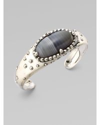 Elizabeth and James | Gray Agate Sterling Silver Cuff Bracelet | Lyst