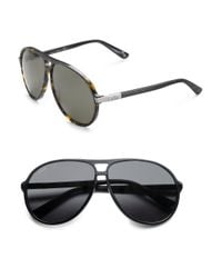 Gucci | Brown Acetate Aviator Sunglasses for Men | Lyst