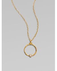 Gurhan | Metallic 24k Gold Diamond Hoop Pendant Necklace | Lyst