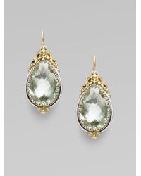 Konstantino | Green Prasiolite Sterling Silver 18k Yellow Gold Earrings | Lyst
