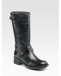 Marina Rinaldi | Black Leather Biker Boots | Lyst