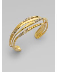 Alexis Bittar | Metallic Crystal-encrusted Orbiting Cuff Bracelet/gold | Lyst