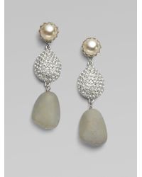 Isaac Mizrahi New York | Metallic Three Drop Earrings | Lyst