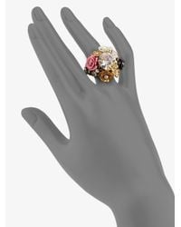 Juicy Couture | Metallic Stone Flower Cluster Ring | Lyst