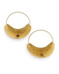 Kevia | Metallic Lapis Pod Hoop Earrings | Lyst