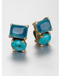 Stephen Dweck | Blue Agate Turquoise Clipon Earrings | Lyst