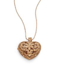 Sydney Evan | Metallic Diamond Heart Locket Necklace | Lyst