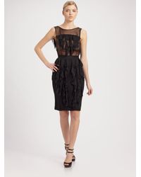 Jason Wu | Black Ruffle Chiffon Sheath Dress | Lyst