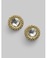 Lagos | Metallic White Topaz 18k Gold Stud Earrings | Lyst