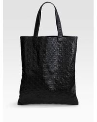 Comme des Garçons | Black Small Star Embossed Leather Tote | Lyst