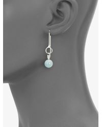 Georg Jensen | Blue Aquamarine and Sterling Silver Earrings | Lyst