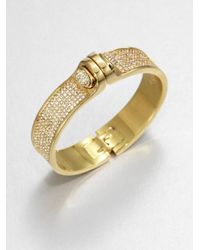 Kara Ross | Metallic Pave Hinged Bracelet | Lyst
