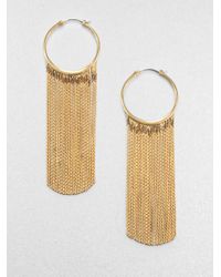 Michael Kors | Metallic Fringe Hoop Earrings | Lyst