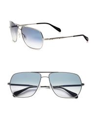 Oliver Peoples | Metallic Kelton Rectangular Metal Sunglasses | Lyst