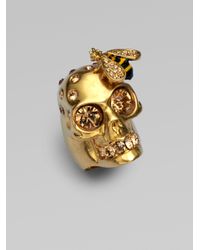 Alexander McQueen | Metallic Skull & Bee Ring | Lyst