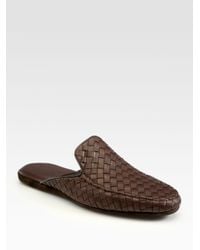 Bottega Veneta | Brown Leather Slippers for Men | Lyst