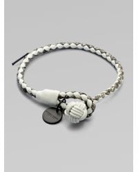 Bottega Veneta | Metallic Intrecciato Mixed Leather Wrap Bracelet | Lyst