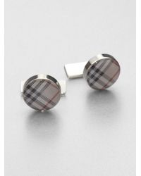 Burberry | Blue Check Cuff Links/Round | Lyst