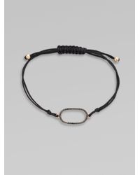 Diane Kordas | Black Diamond & 18K Rose Gold Oval Cord Bracelet | Lyst