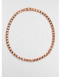Eddie Borgo | Pink Rose Gold Pyramid Necklace | Lyst