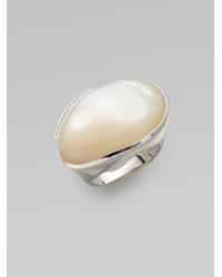Ippolita | Metallic Mother Of Pearl Cabochon Diamond Sterling Silver Ring | Lyst