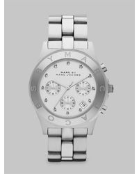 Marc By Marc Jacobs | Metallic Blade Glitz Stainless Steel Chronograph Bracelet Watch | Lyst