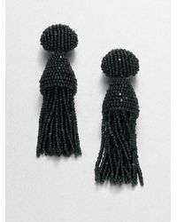 Oscar de la Renta | Green Short Tassel Clipon Earrings | Lyst