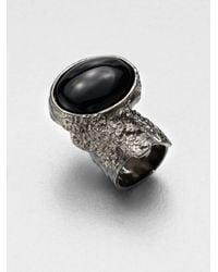 Saint Laurent | Metallic Arty Ovale Ring/Gunmetal | Lyst