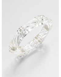 Alexis Bittar | Metallic Radiant Lucite Swarovski Crystal Bangle Braceletmedium Clear | Lyst