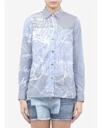 Current/Elliott | Blue X Mary Katrantzou Printed Cotton Shirt | Lyst