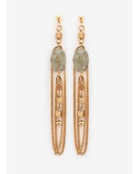 Ela Stone | Metallic Faceted-stone Chain Earrings | Lyst
