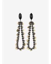 Iosselliani | Black Loop-chain Drop Earrings | Lyst