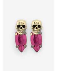 Iosselliani | Pink Skull Bronzed-stone Earrings | Lyst