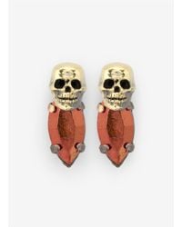 Iosselliani | Multicolor Skull Bronzed-stone Earrings | Lyst