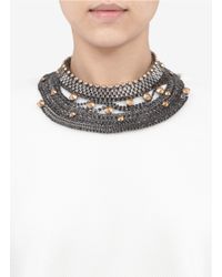 Iosselliani | Black Stud-and-rhinestone Necklace | Lyst